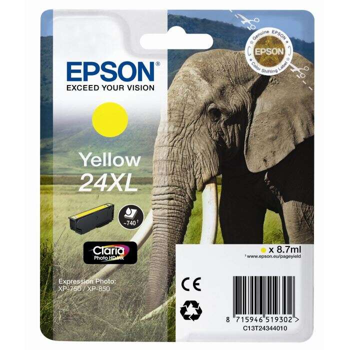 Epson T2434 (24XL) Amarillo Cartucho de Tinta Original - C13T24344012 - Prinkweb