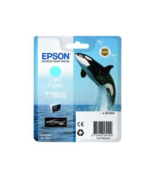 Epson T7605 Cyan Light Cartucho de Tinta Original - C13T76054010 - Prinkweb