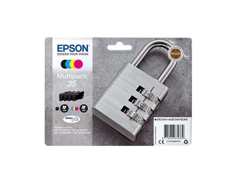 Epson T3586 (35) Pack de 4 Cartuchos de Tinta Originales - C13T35864010 - Prinkweb