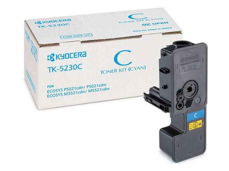 Kyocera TK5230 Cyan Cartucho de Toner Original - 1T02R9CNL0/TK5230C - Prinkweb