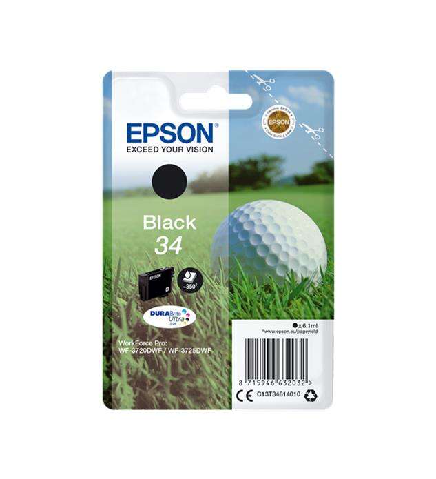 Epson T3461 (34) Negro Cartucho de Tinta Original - C13T34614010 - Prinkweb