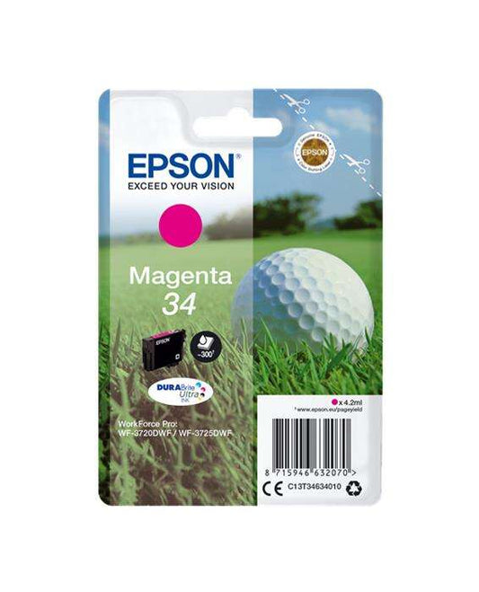 Epson T3463 (34) Magenta Cartucho de Tinta Original - C13T34634010 - Prinkweb