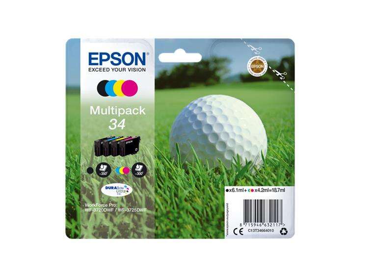 Epson T3466 Pack de 4 Cartuchos de Tinta Originales - C13T34664010 - Prinkweb