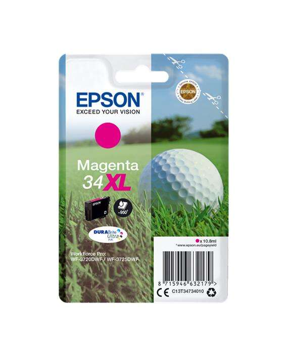 Epson T3473 (34XL) Magenta Cartucho de Tinta Original - C13T34734010 - Prinkweb