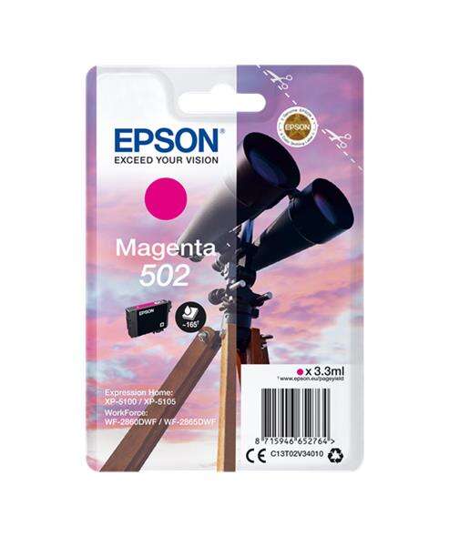 Epson 502 Magenta Cartucho de Tinta Original - C13T02V34010 - Prinkweb