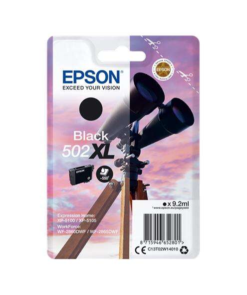 Epson 502XL Negro Cartucho de Tinta Original - C13T02W14010 - Prinkweb