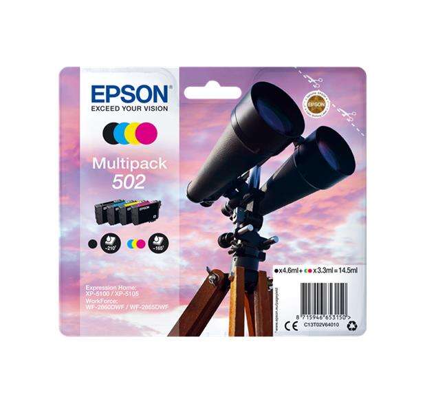 Epson 502 Pack de 4 Cartuchos de Tinta Originales - C13T02V64010 - Prinkweb