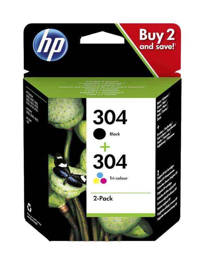 HP 304 Negro + Color Pack de 2 Cartuchos de Tinta Originales - 3JB05AE - Prinkweb