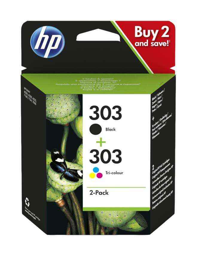 HP 303 Negro + Color Pack de 2 Cartuchos de Tinta Originales - 3YM92AE - Prinkweb