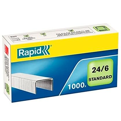 Agrafos galvanizados Rapid Standard 24/6 - Caixa de 1000 unidades