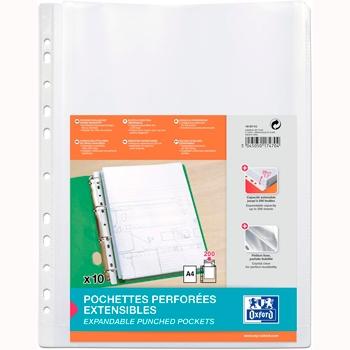 Pochette multi-trous ELBA 11 PP Cristal A4 200 microns Grande capacité BLISTER extra -10U-