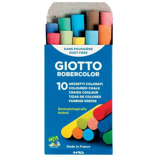 GIOTTO TIZAS ROBERCOLOR ANTIPOLVO COLORES SURTIDOS CAJA 10 UD - Prinkweb