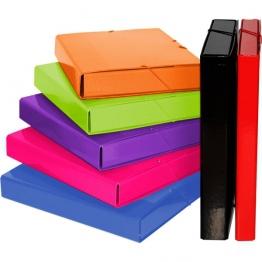 GRAFOPLÁS CAJAS DE PROYECTOS ECOPROJECT MULTILINE CON GOMAS Y LOMO DE 3CM FUCSIA