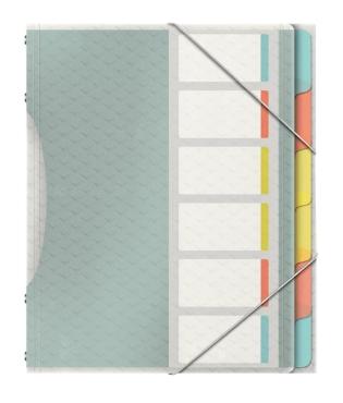 Trieur ESSELTE COLOUR'ICE à 6 séparateurs 266 x 320 x 20 mm en polypropylène, couleurs assorties