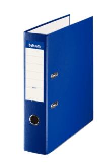 Classeur à levier ESSELTE, format folio, dos large, intérieur en polypropylène doublé de papier Rado, coins de protection bleus