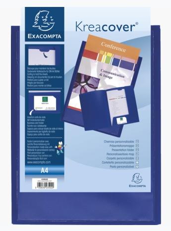 EXACOMPTA KREA COVER CUSTOYABLE A4 PROJECT FIDLER BLUE POLYPROPYLENE SINGLE