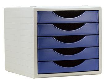 MODULE ARCHIVO 2000 ARCHIVOTEC 5 TIROIRS COMPATIBLE AVEC LES FORMAT DIN A4, FOLIO ET SOUS-DOCUMENTS 340 x 270 x 260 MM BLEU