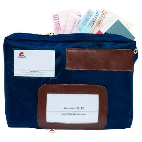 Sacoche de correspondance Alba Archive 2000 en nylon imperméable, 40 x 270 x 185 mm, bleu