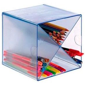 ORGANISATEUR ARCHIVO 2000 ARCHICUBO SÉPARATEUR EN CROISÉ 4 COMPARTIMENTS 150X150X150MM BLEU TRANSPARENT