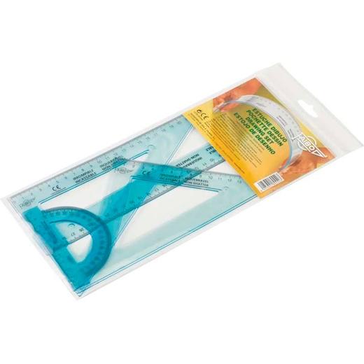 FAIBO REGLAS IRROMPIBLES 30CM TRANSPARENTE KIT 4 PIEZAS