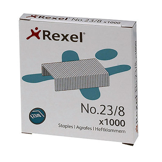 Agrafes galvanisées REXEL 23/8 - Boîte de 1000