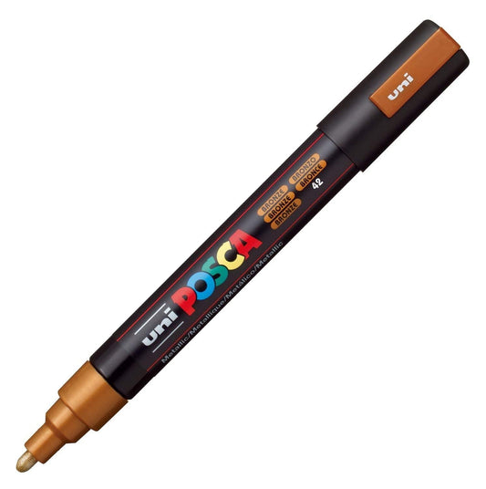 Posca PC-5M Marcador de Pintura - Punta de Bala 1.8-2.5mm - Tinta Base al Agua - Resistente a la Luz - Color Bronce