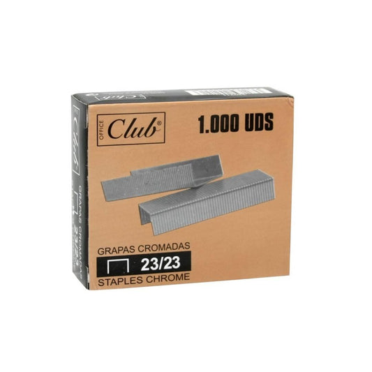 Agrafes chromées Office Club 23/23 - Boîte de 1000
