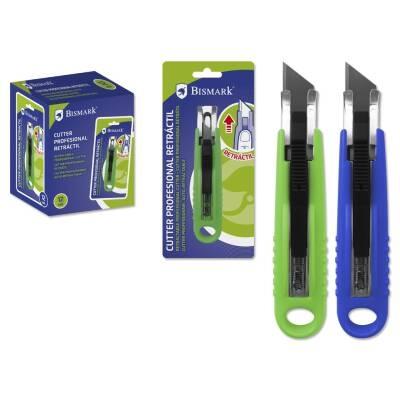 COUPEUR RÉTRACTABLE PROFESSIONNEL BISMARK AVEC LAME CASSABLE DE 18 MM (BLISTER)
