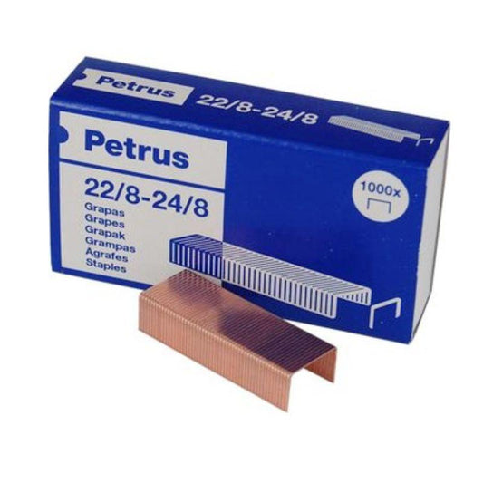 Agrafes cuivrées PETRUS 22/8-24/8 - Boîte de 1000 - 20 unités