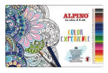 ALPINO LÁPICES DE COLORES EXPERIENCE ACUARELABLES 177MM C/SURTIDOS ESTUCHE METÁLICO 36 UD