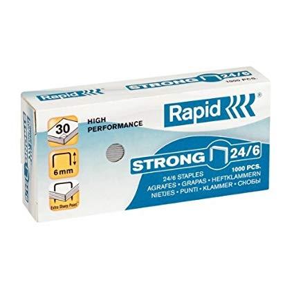Agrafes galvanisées RAPID STRONG 24/6 - Boîte de 1000
