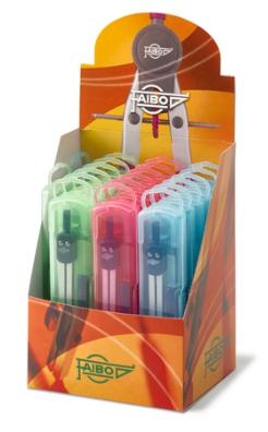 FAIBO COMPÁS 133MM EN ESTUCHE DE PLÁSTICO -COLORES SURTIDOS