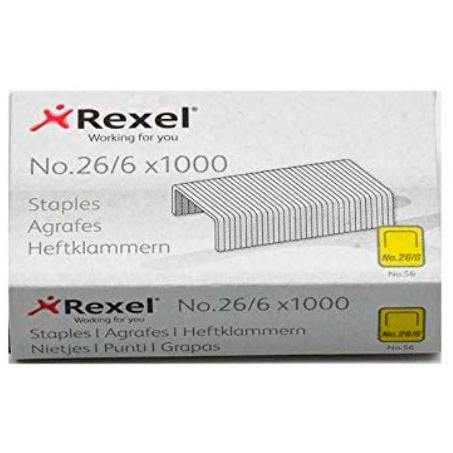 Agrafes galvanisées REXEL 26/6 - Boîte de 1000