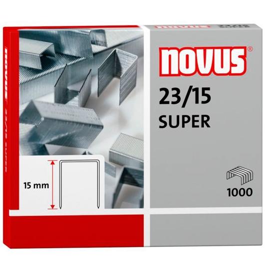 Agrafes NOVUS SUPER 23/15 pour agrafeuses à matériaux lourds, boîte de 1000 unités