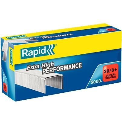 Agrafes Rapid Staples 26/8+ ULTRA RÉSISTANTES, BOÎTE DE 5000