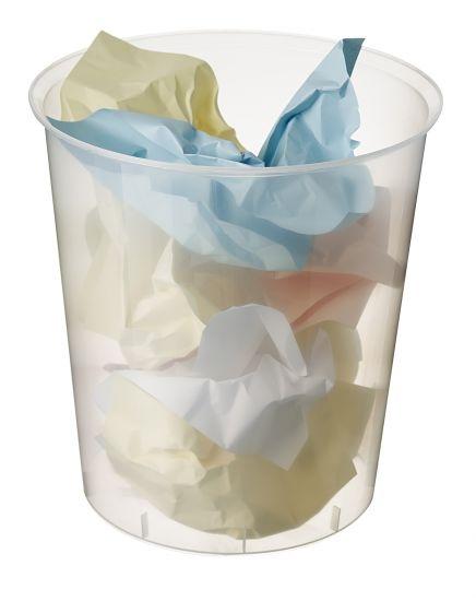 POUBELLE EN PLASTIQUE ARCHIVE 2000 PORTE-SAC ANNEAU ARCHIVE 2000 (EN OPTION) CAPACITÉ 16 LITRES 290 X 310 MM VERRE TRANSLUCIDE