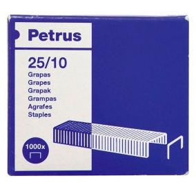 Agrafos galvanizados Petrus Strong 25/10 - Caixa de 1000 unidades -