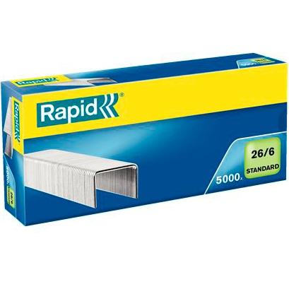 Agrafes standard Rapid 26/6 galvanisées, boîte de 5000