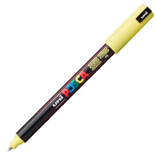 Posca PC-1MR Marcador de Pintura - Punta Roller de Fibra 0.7mm - Tinta Pigmentada Base al Agua - Linea Extrafina - Resistente a la Luz - Color Amarillo Sol