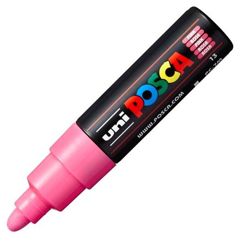 Posca PC-7M Pennarello per verniciatura - Punta a proiettile 4,5-5,5 mm - Inchiostro a base d'acqua - Resistente alla luce - Colore rosa
