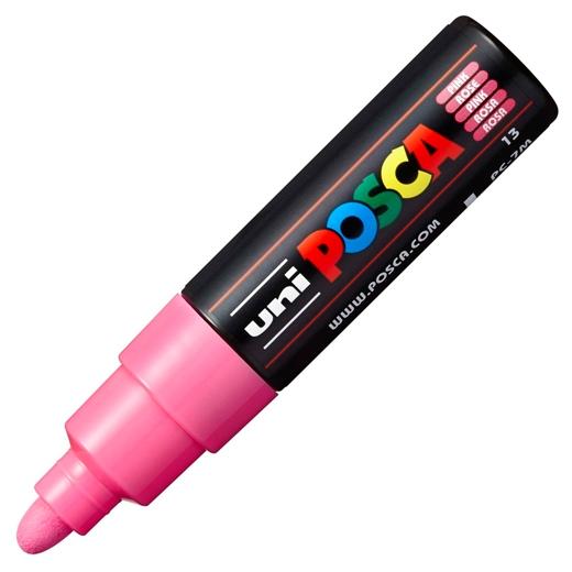 Posca PC-7M Marcador de Pintura - Punta de Bala 4.5-5.5mm - Tinta Base al Agua - Resistente a la Luz - Color Rosa