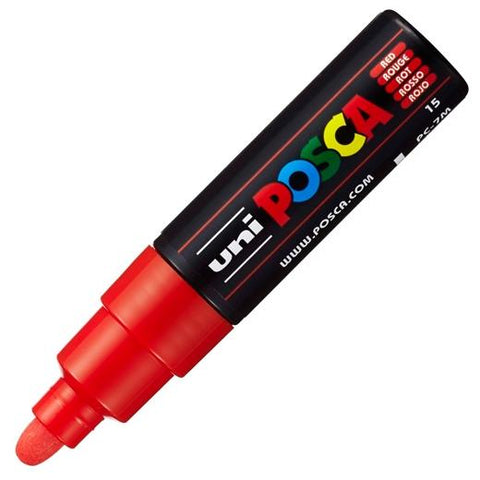 Posca PC-7M Pennarello per verniciatura - Punta a proiettile 4,5-5,5 mm - Inchiostro a base d'acqua - Resistente alla luce - Non permanente - Colore rosso