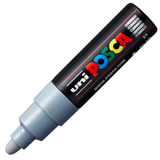 Posca PC-7M Marcador de Pintura - Punta de Bala 4.5-5.5mm - Tinta Base al Agua - Resistente a la Luz - Color Gris
