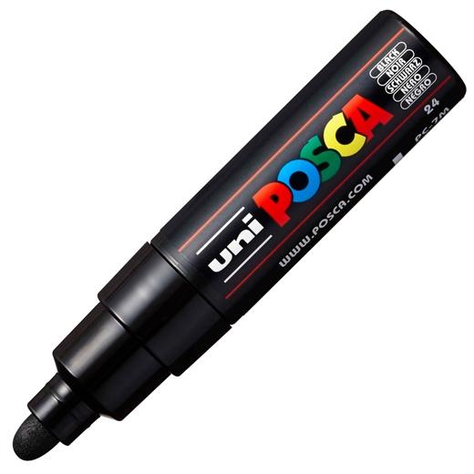 Posca PC-7M Marcador de Pintura - Punta de Bala 4.5-5.5mm - Tinta Base al Agua - Resistente a la Luz - Color Negro