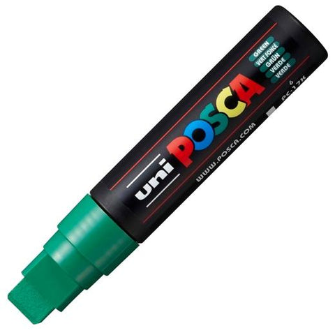 Posca PC-17K Pennarello per verniciatura - Punta bisettata in poliestere da 15 mm - Inchiostro a base d'acqua - Resistente alla luce - Colore verde