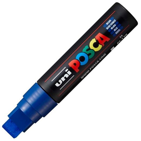 Posca PC-17K Pennarello per verniciatura - Punta bisettata in poliestere da 15 mm - Tratto molto spesso - Inchiostro a base d'acqua - Non permanente - Resistente alla luce - Colore blu