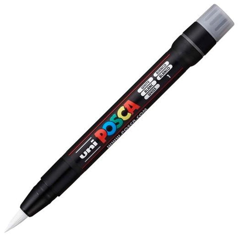 Posca PCF-350 Pennarello per verniciatura - Punta acrilica a pennello - A base d'acqua - Non permanente - Resistente alla luce - Inodore - Ideale per cartellonistica e decorazione - Colore bianco
