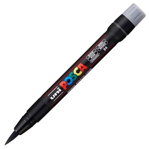 Posca PCF-350 Pennarello per verniciatura - Punta acrilica a pennello - Inchiostro pigmentato a base d'acqua - Resistente alla luce - Non permanente - Inodore - Ideale per cartellonistica e decorazione - Colore nero