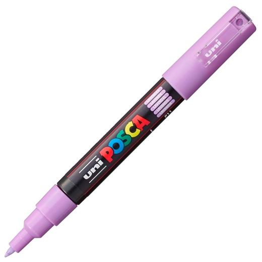 Posca PC-1M Marcador de Pintura - Punta de Poliester Conica 0.7mm - Tinta Base al Agua - Resistente a la Luz - No Permanente - Color Lavanda