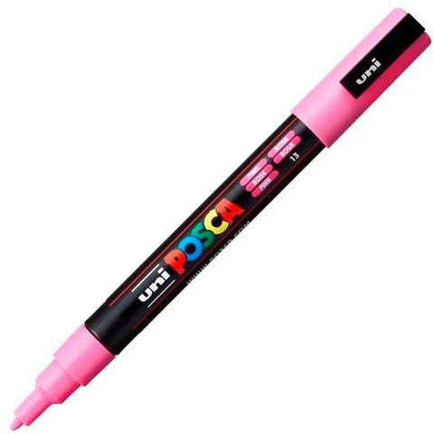 Posca PC-3M Marcador de pintura - Punta de polièster cònica 0,9-1,3 mm - Tinta a base d'aigua - Resistent a la llum - Color rosa